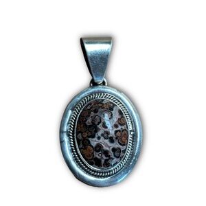 Sterling Silver Leopard Skin Jasper Pendant